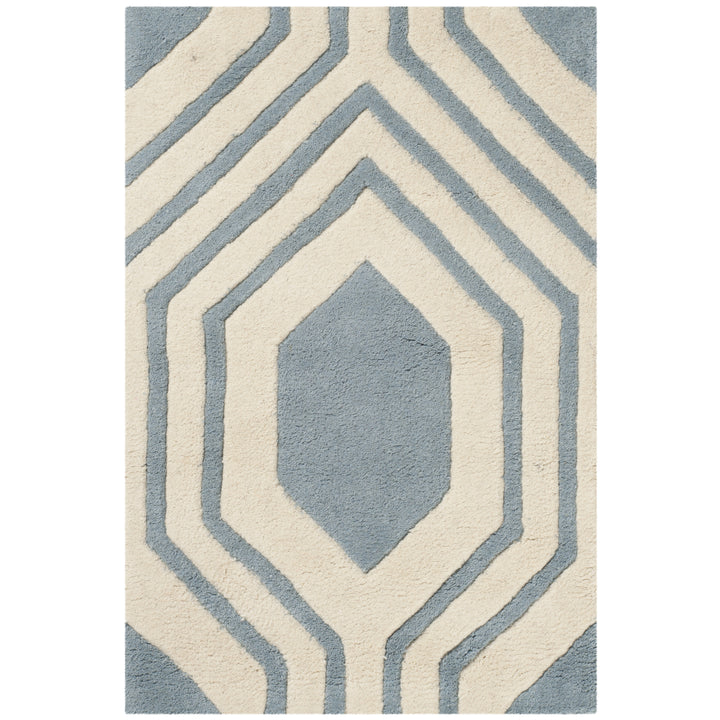 SAFAVIEH Chatham CHT760B Handmade Blue / Ivory Rug Image 8