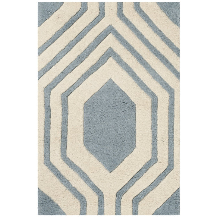 SAFAVIEH Chatham CHT760B Handmade Blue / Ivory Rug Image 1