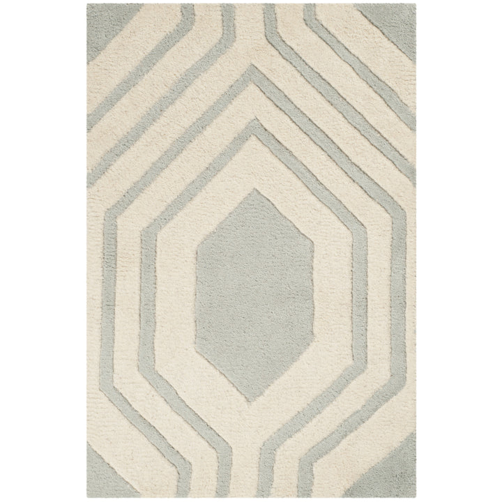 SAFAVIEH Chatham CHT760E Handmade Grey / Ivory Rug Image 6