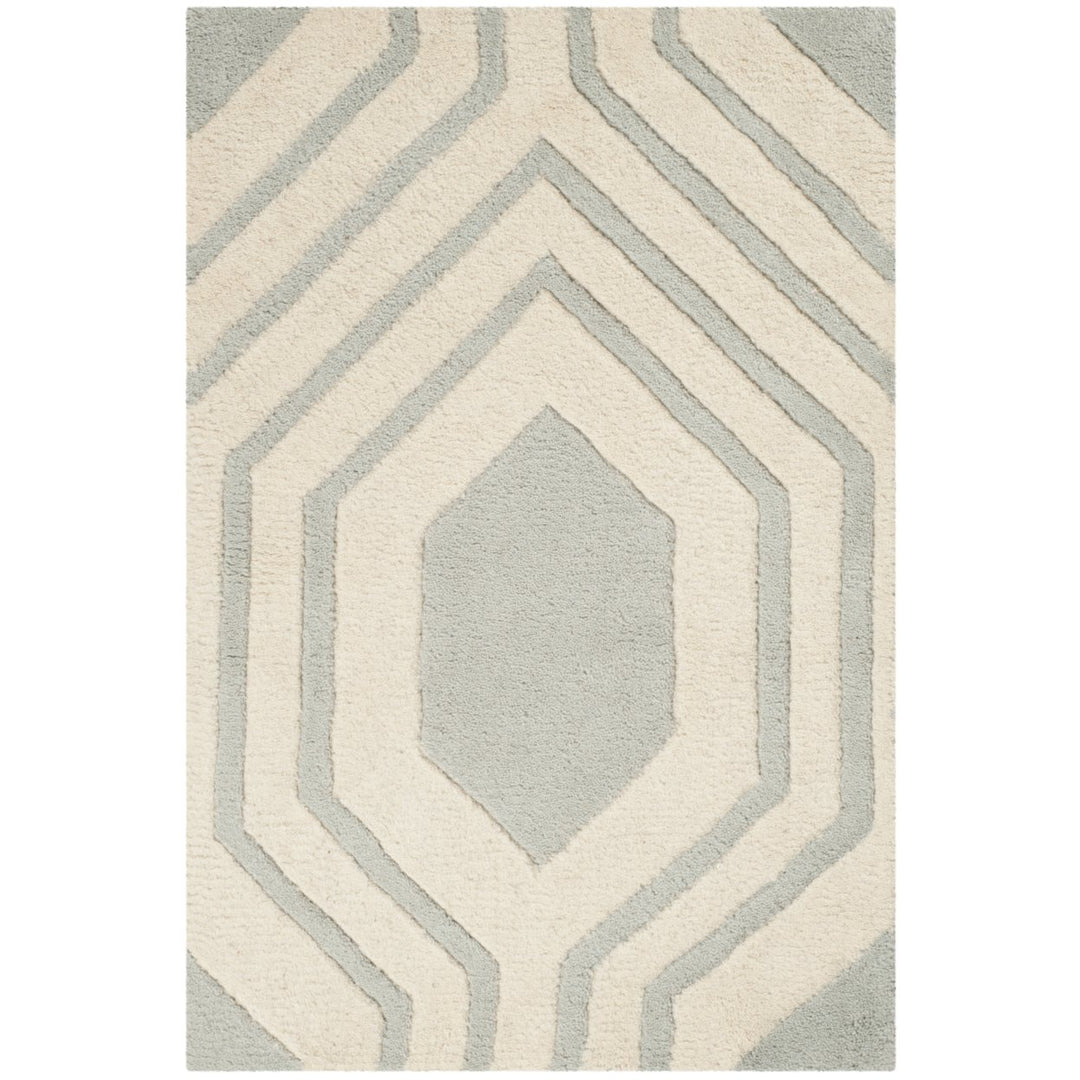 SAFAVIEH Chatham CHT760E Handmade Grey / Ivory Rug Image 1