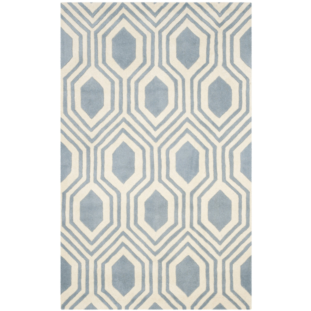 SAFAVIEH Chatham CHT760B Handmade Blue / Ivory Rug Image 9