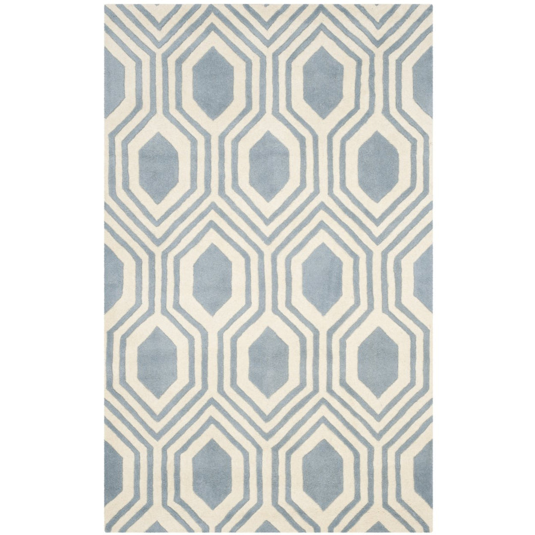 SAFAVIEH Chatham CHT760B Handmade Blue / Ivory Rug Image 1