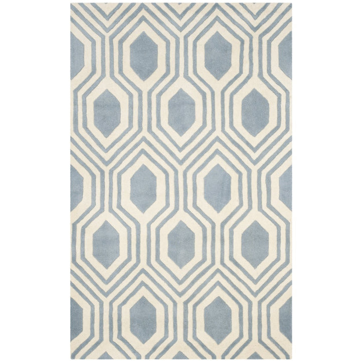 SAFAVIEH Chatham CHT760B Handmade Blue / Ivory Rug Image 1