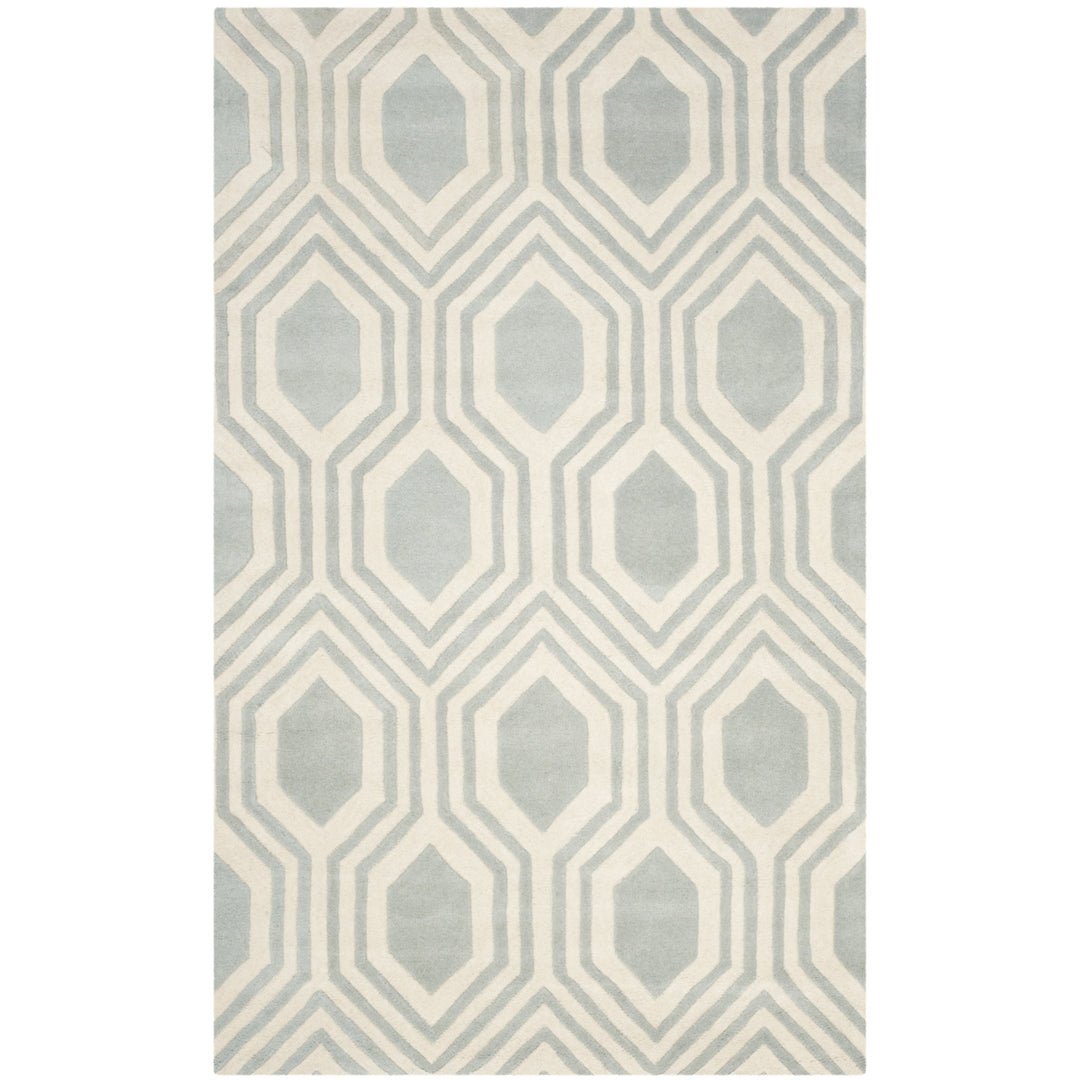 SAFAVIEH Chatham CHT760E Handmade Grey / Ivory Rug Image 7