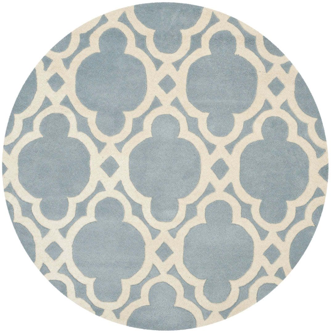 SAFAVIEH Chatham CHT762B Handmade Blue / Ivory Rug Image 4