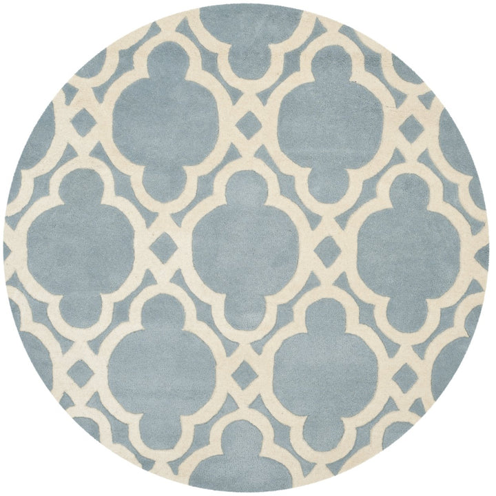 SAFAVIEH Chatham CHT762B Handmade Blue / Ivory Rug Image 1