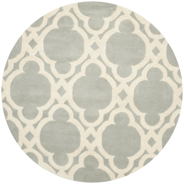 SAFAVIEH Chatham CHT762E Handmade Grey / Ivory Rug Image 4