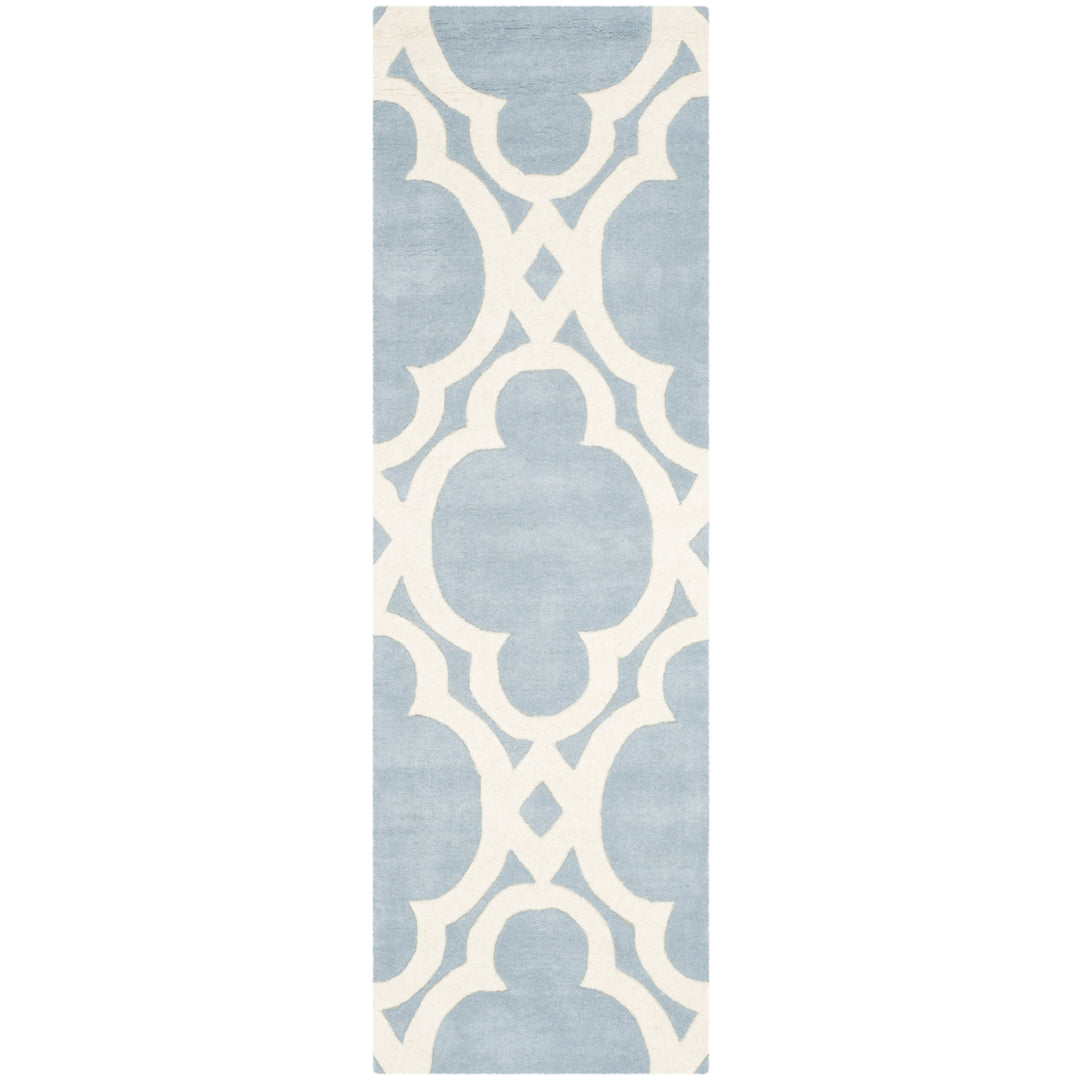 SAFAVIEH Chatham CHT762B Handmade Blue / Ivory Rug Image 5