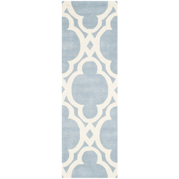 SAFAVIEH Chatham CHT762B Handmade Blue / Ivory Rug Image 5