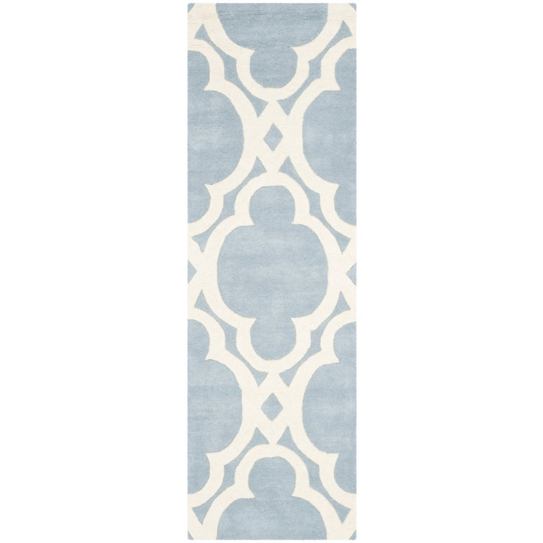 SAFAVIEH Chatham CHT762B Handmade Blue / Ivory Rug Image 1