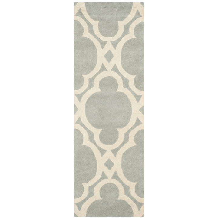 SAFAVIEH Chatham CHT762E Handmade Grey / Ivory Rug Image 5