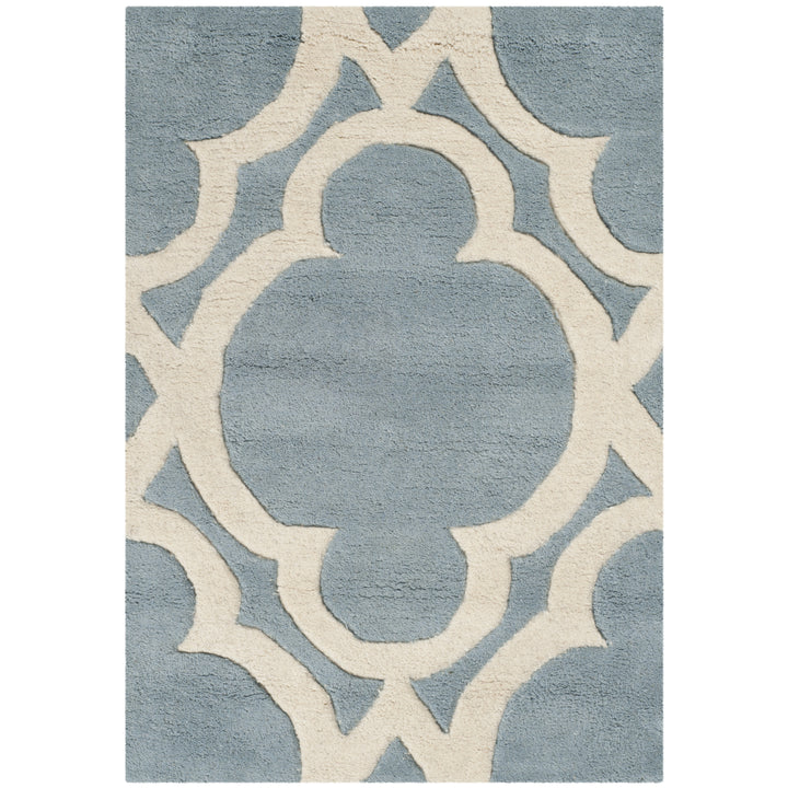 SAFAVIEH Chatham CHT762B Handmade Blue / Ivory Rug Image 8