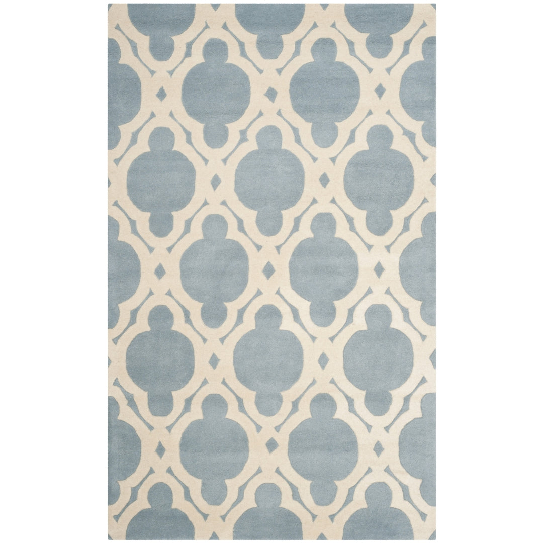 SAFAVIEH Chatham CHT762B Handmade Blue / Ivory Rug Image 9