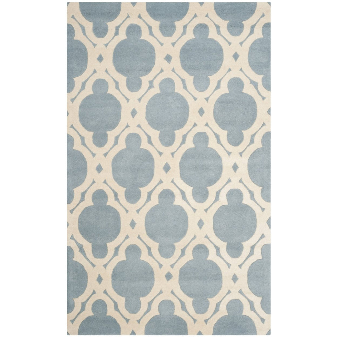 SAFAVIEH Chatham CHT762B Handmade Blue / Ivory Rug Image 1