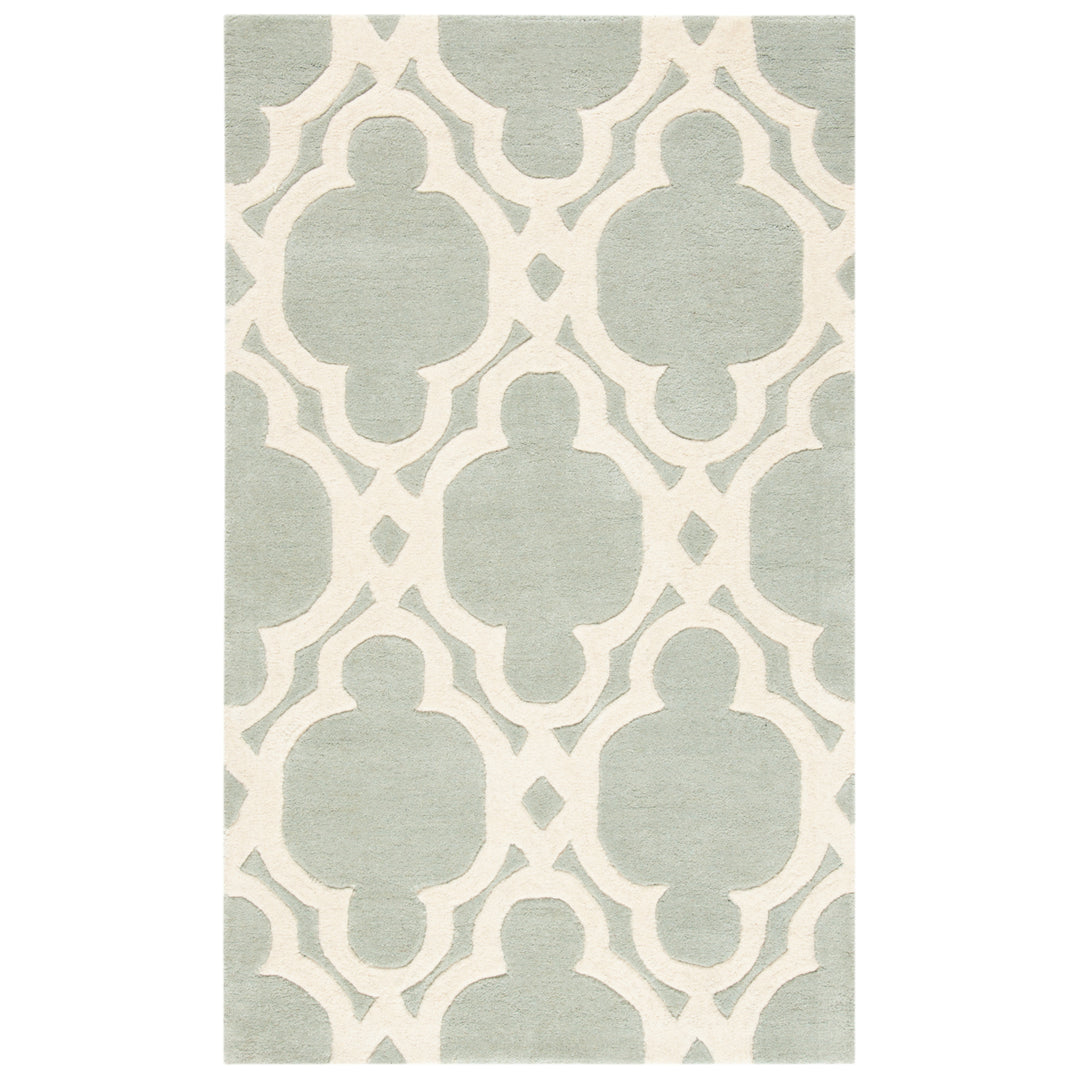 SAFAVIEH Chatham CHT762E Handmade Grey / Ivory Rug Image 9