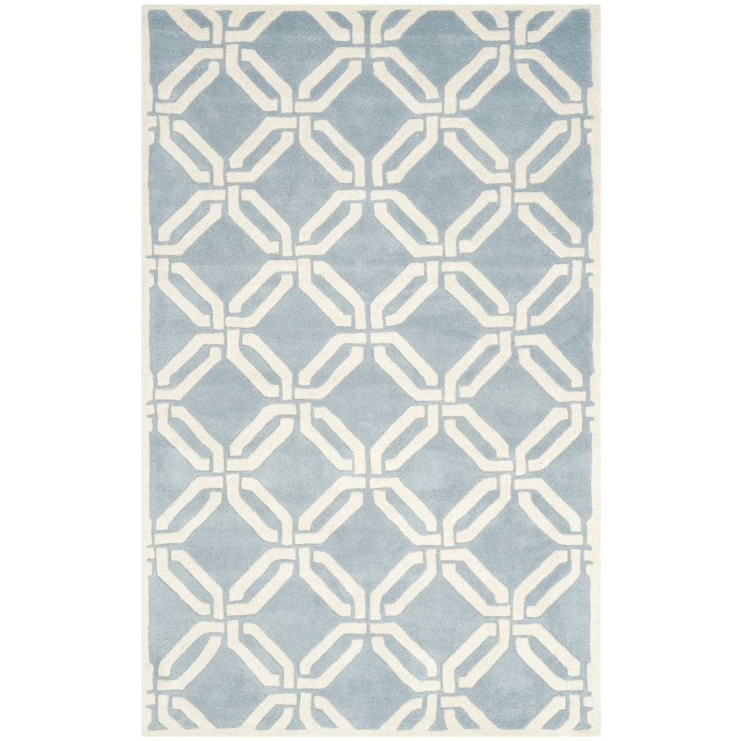 SAFAVIEH Chatham CHT763B Handmade Blue / Ivory Rug Image 1