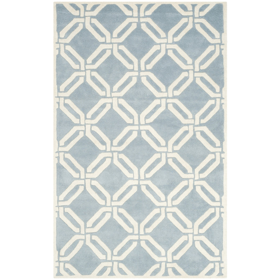 SAFAVIEH Chatham CHT763B Handmade Blue / Ivory Rug Image 1