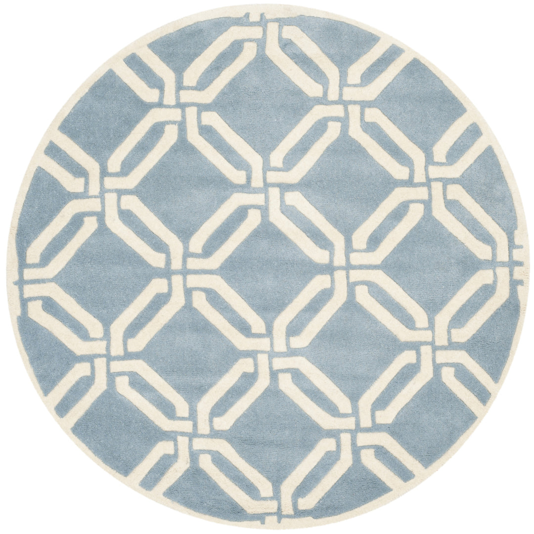 SAFAVIEH Chatham CHT763B Handmade Blue / Ivory Rug Image 4