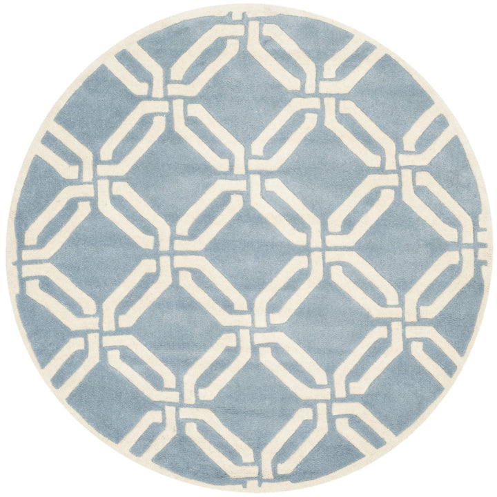 SAFAVIEH Chatham CHT763B Handmade Blue / Ivory Rug Image 4