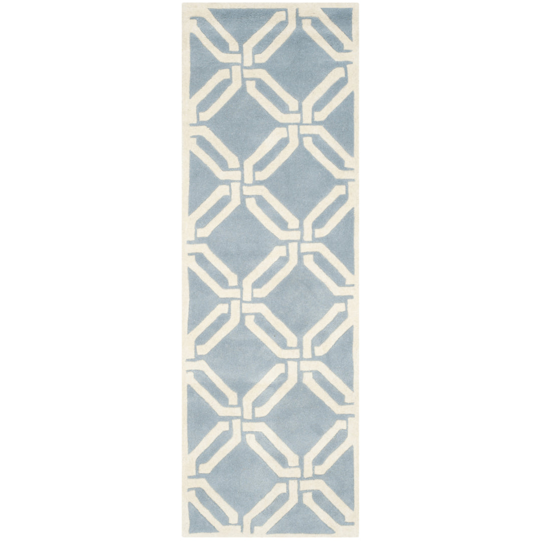 SAFAVIEH Chatham CHT763B Handmade Blue / Ivory Rug Image 5