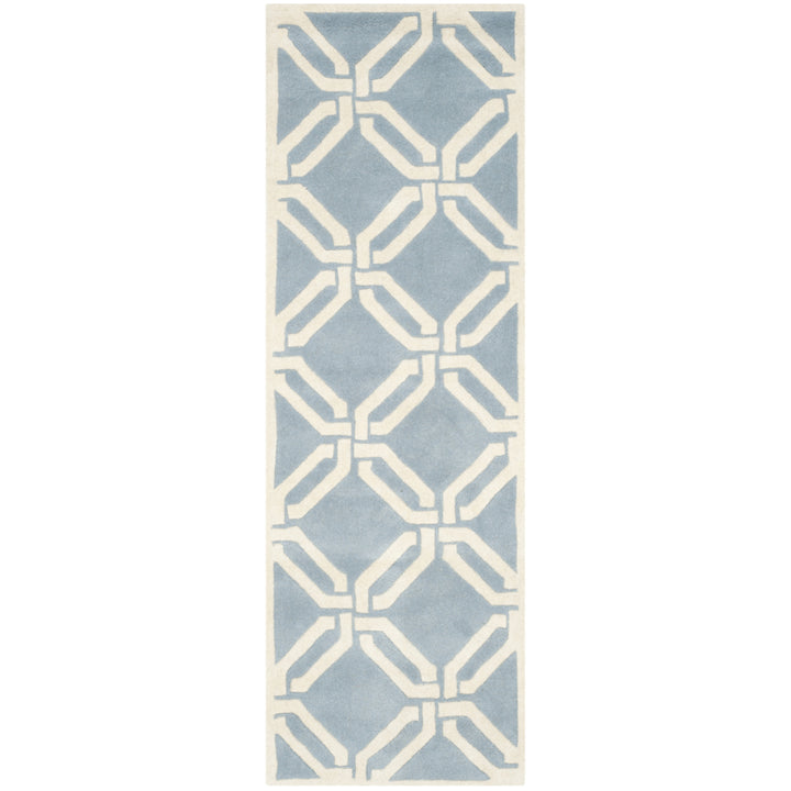 SAFAVIEH Chatham CHT763B Handmade Blue / Ivory Rug Image 5