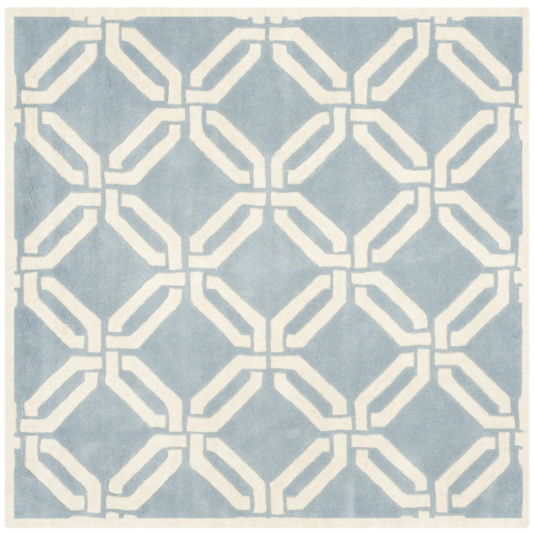 SAFAVIEH Chatham CHT763B Handmade Blue / Ivory Rug Image 6