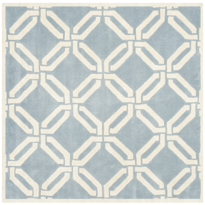 SAFAVIEH Chatham CHT763B Handmade Blue / Ivory Rug Image 6