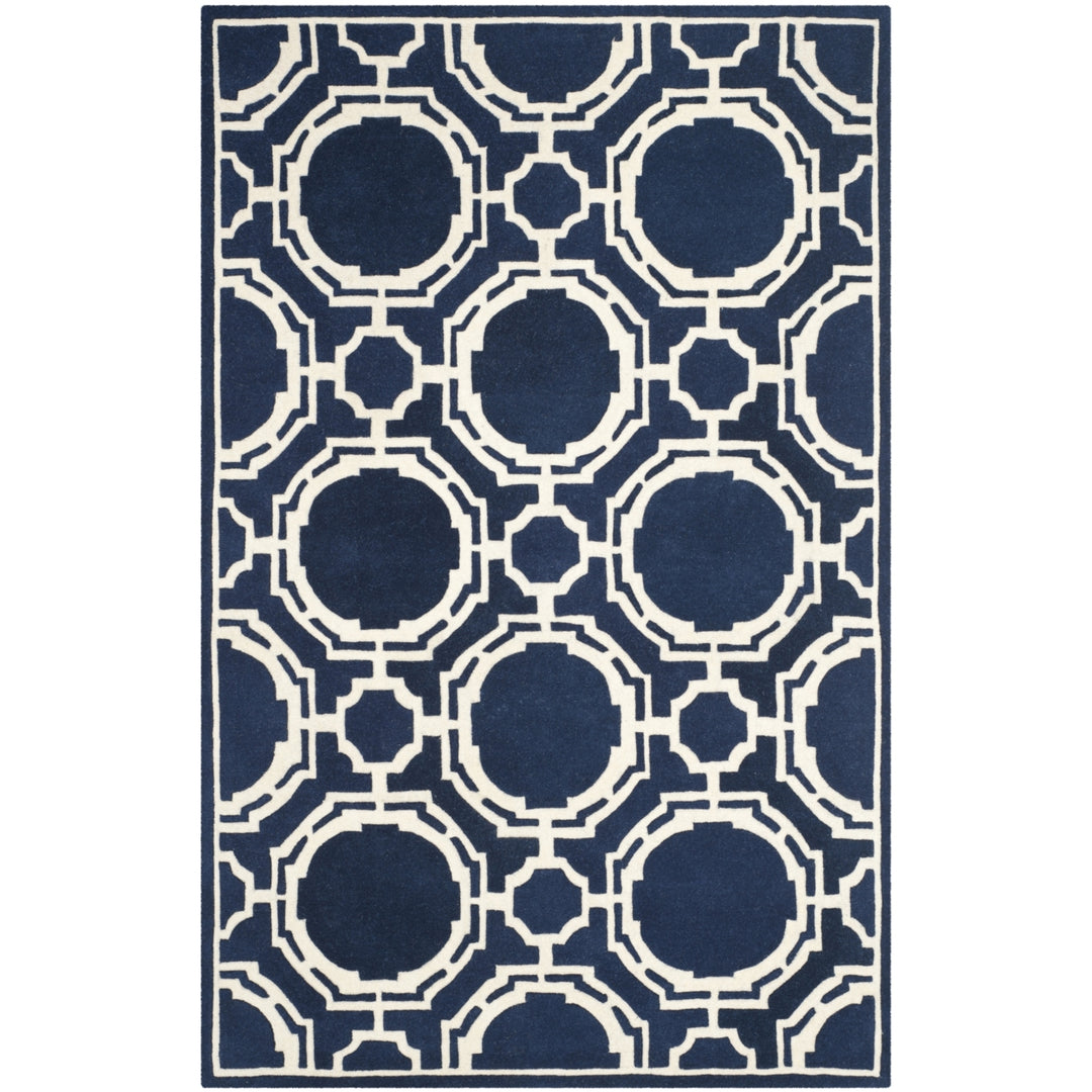 SAFAVIEH CHT767C Chatham Dark Blue / Ivory Image 1