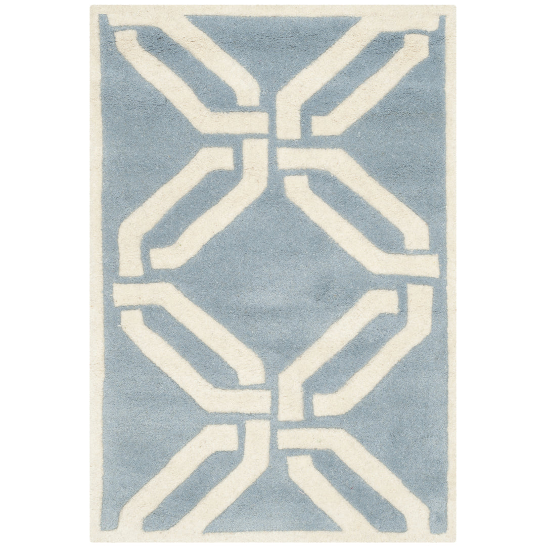 SAFAVIEH Chatham CHT763B Handmade Blue / Ivory Rug Image 8