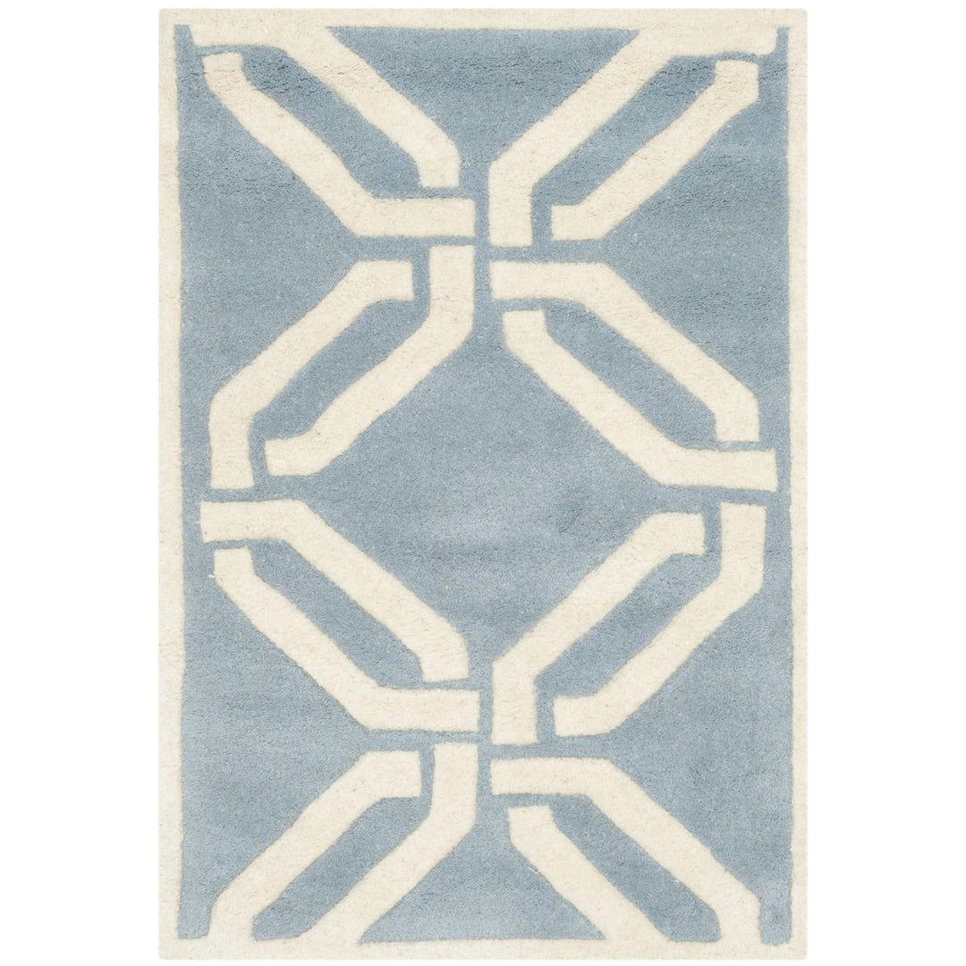 SAFAVIEH Chatham CHT763B Handmade Blue / Ivory Rug Image 1