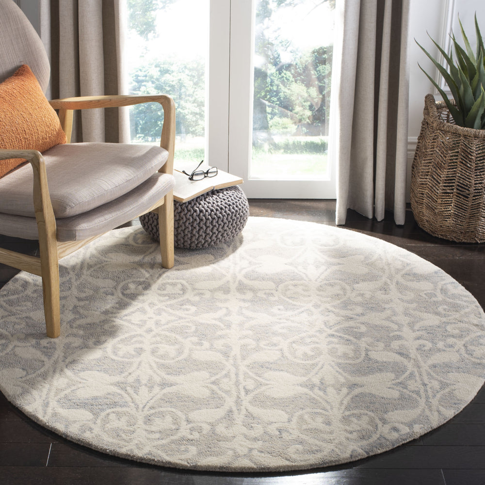 SAFAVIEH Chatham CHT765E Handmade Light Grey / Ivory Rug Image 2