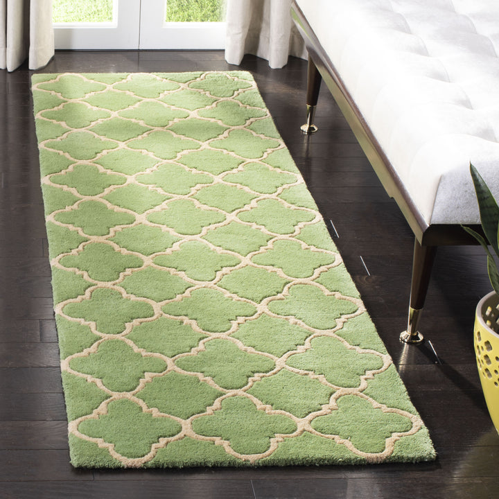 SAFAVIEH Chatham Collection CHT935B Handmade Green Rug Image 11