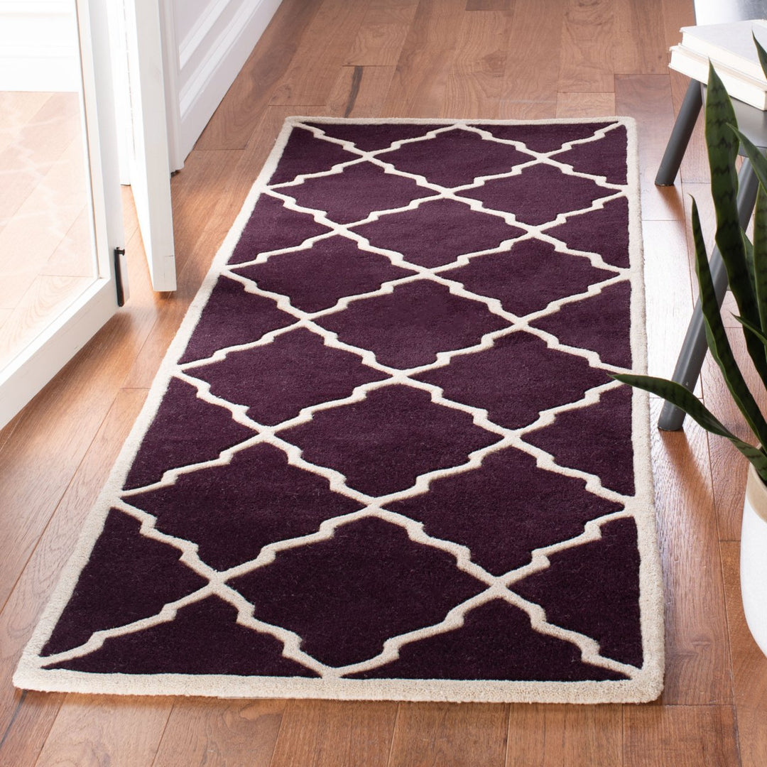 SAFAVIEH Chatham CHT940P Handmade Dark Purple Rug Image 2