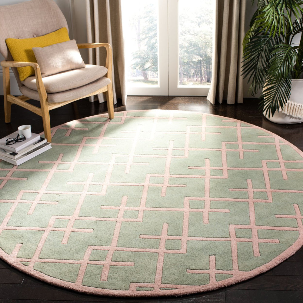 SAFAVIEH Chatham Collection CHT941B Handmade Green Rug Image 2