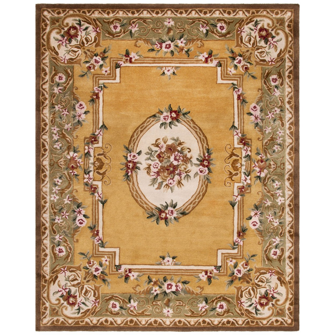 SAFAVIEH Classic CL280A Handmade Light Gold / Green Rug Image 1