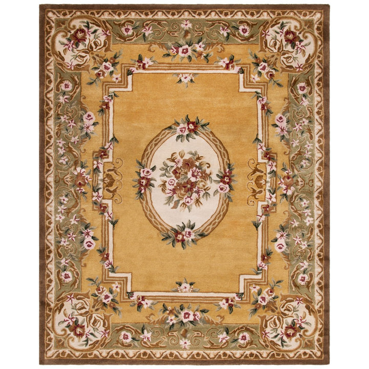 SAFAVIEH Classic CL280A Handmade Light Gold / Green Rug Image 1