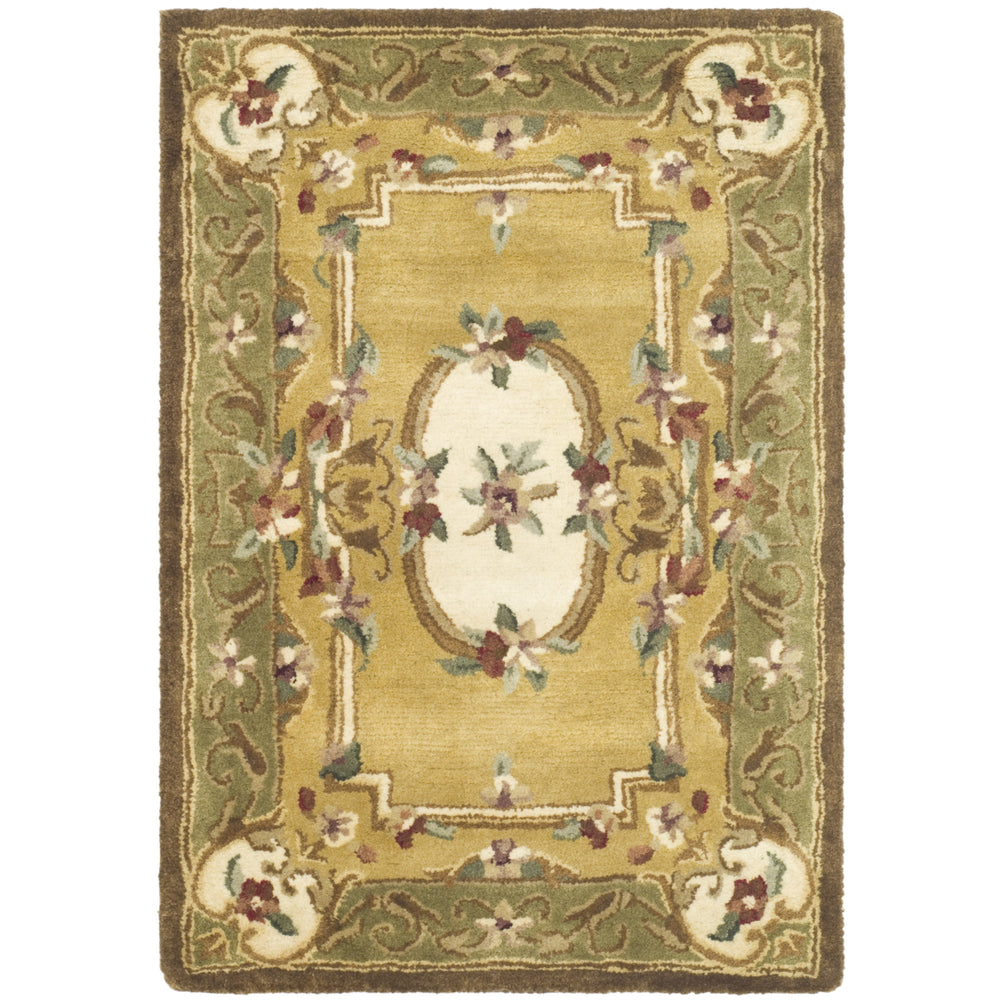 SAFAVIEH Classic CL280A Handmade Light Gold / Green Rug Image 2