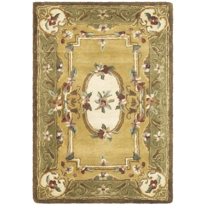 SAFAVIEH Classic CL280A Handmade Light Gold / Green Rug Image 1