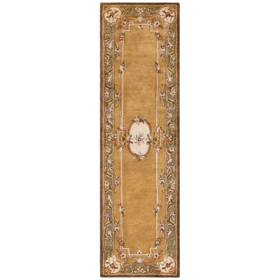 SAFAVIEH Classic CL280A Handmade Light Gold / Green Rug Image 1