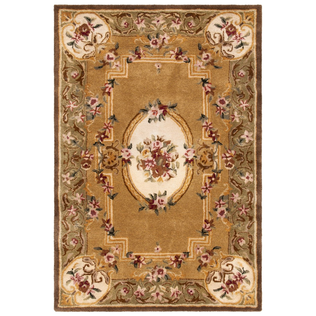 SAFAVIEH Classic CL280A Handmade Light Gold / Green Rug Image 1