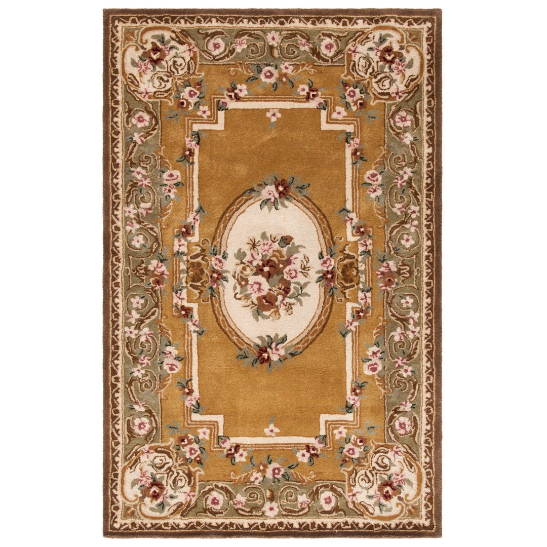 SAFAVIEH Classic CL280A Handmade Light Gold / Green Rug Image 1