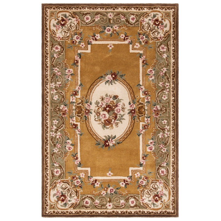 SAFAVIEH Classic CL280A Handmade Light Gold / Green Rug Image 1