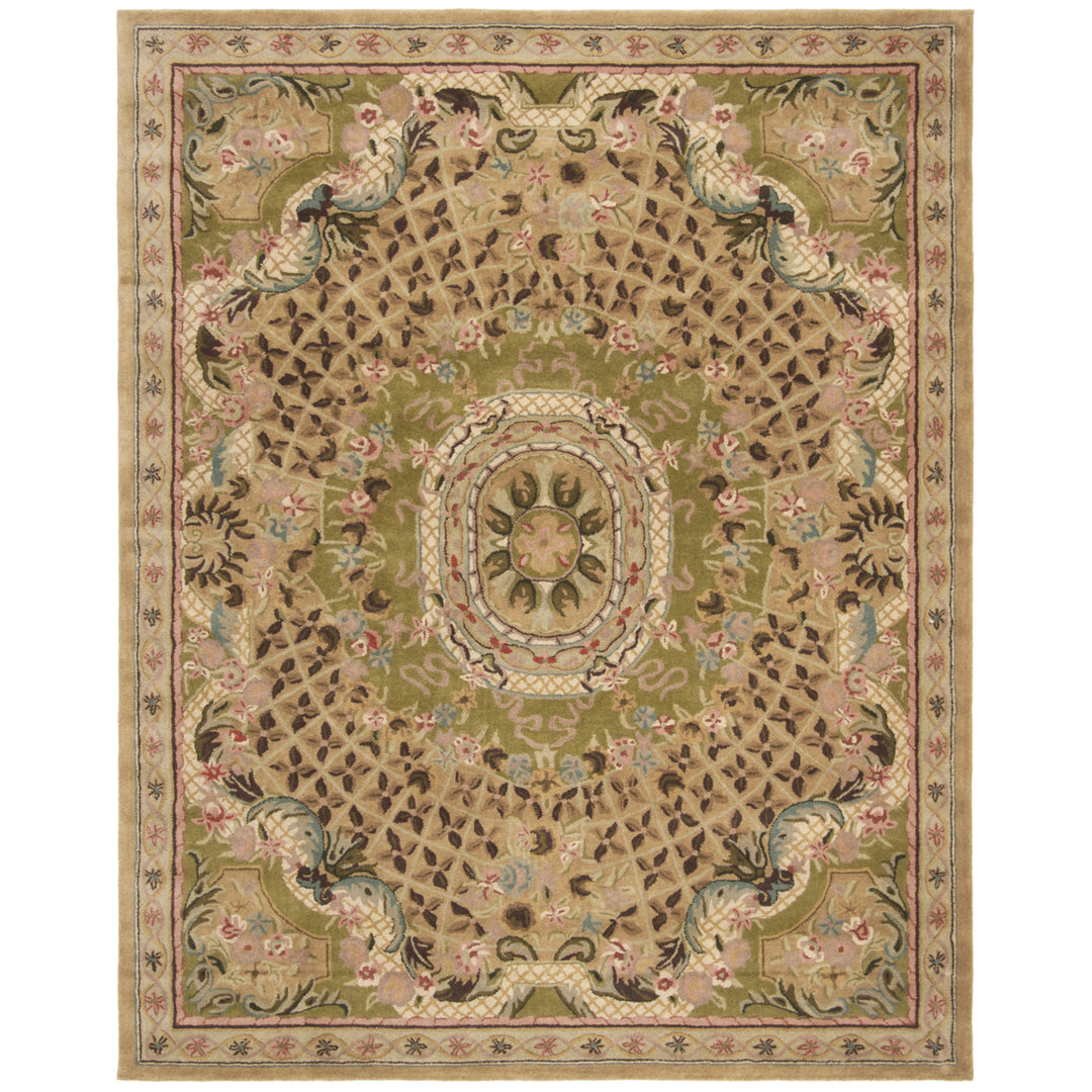 SAFAVIEH Classic CL304D Handmade Taupe / Light Green Rug Image 1