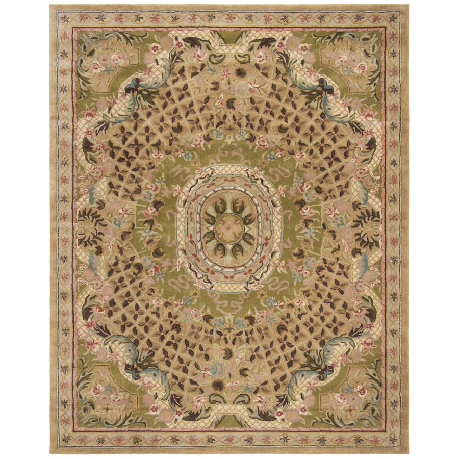 SAFAVIEH Classic CL304D Handmade Taupe / Light Green Rug Image 1