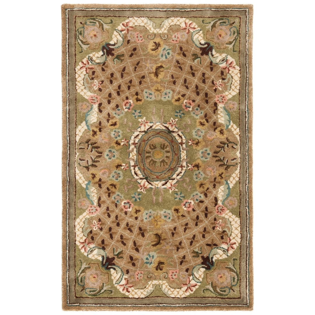 SAFAVIEH Classic CL304D Handmade Taupe / Light Green Rug Image 2