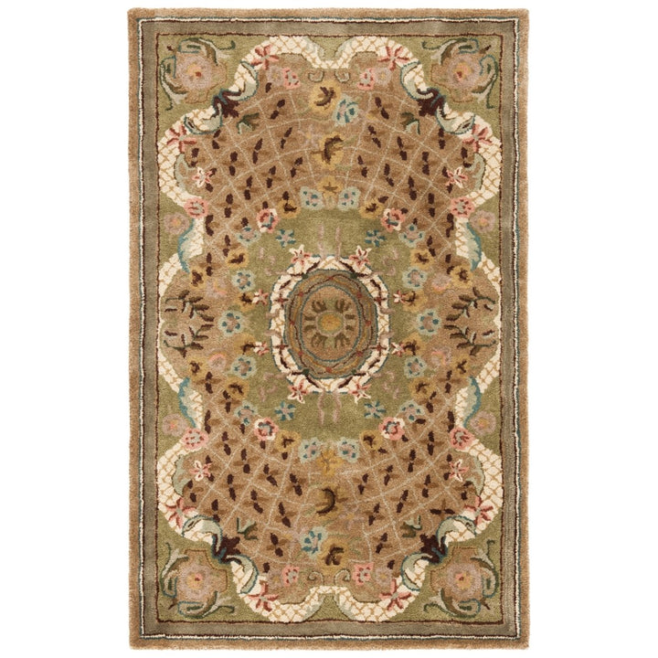 SAFAVIEH Classic CL304D Handmade Taupe / Light Green Rug Image 1