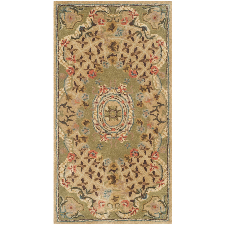 SAFAVIEH Classic CL304D Handmade Taupe / Light Green Rug Image 4