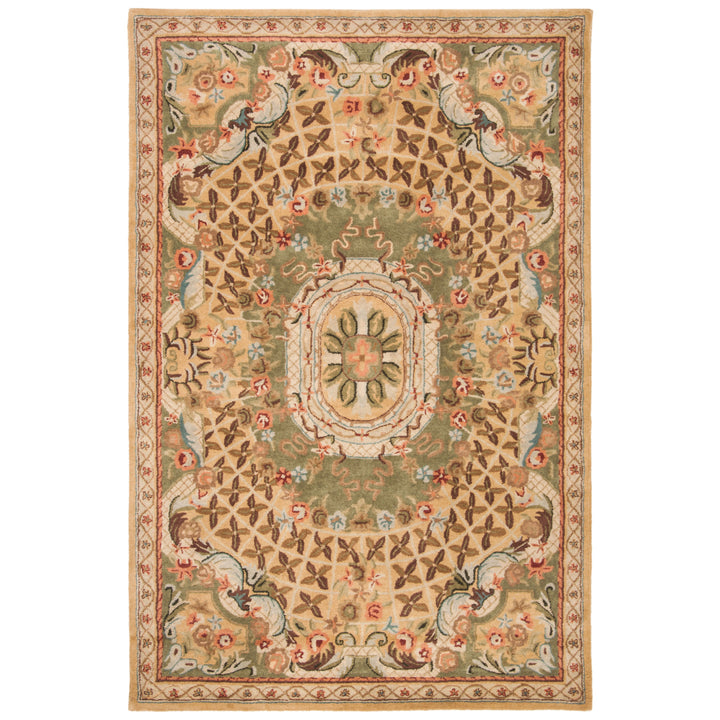 SAFAVIEH Classic CL304D Handmade Taupe / Light Green Rug Image 6