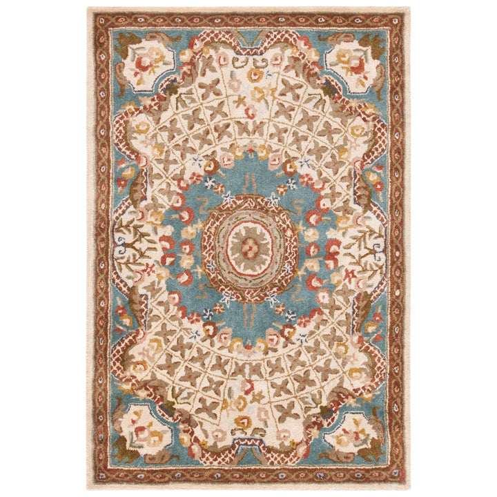 SAFAVIEH Classic CL304E Handmade Ivory / Light Blue Rug Image 2