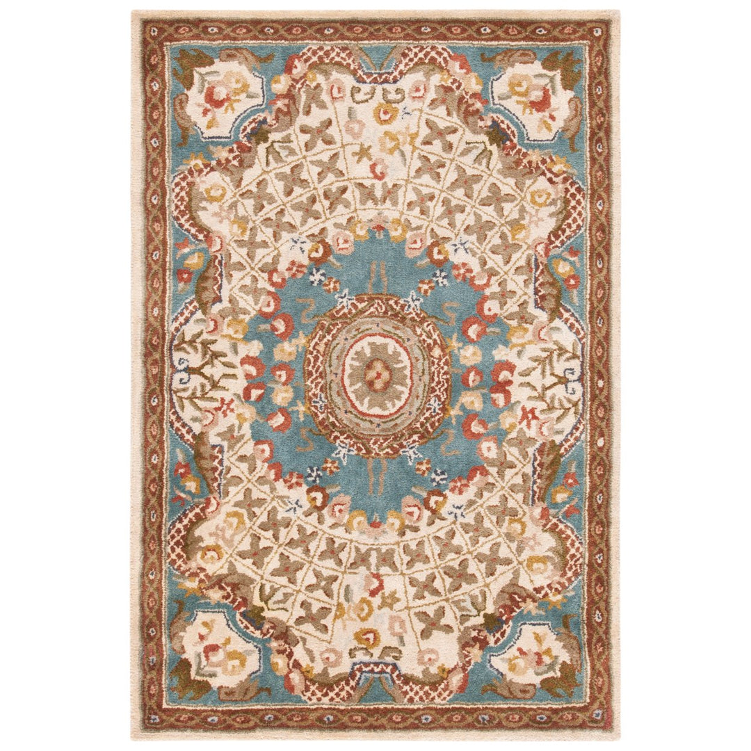 SAFAVIEH Classic CL304E Handmade Ivory / Light Blue Rug Image 1